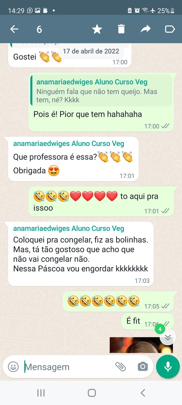 Depoimento de aluna anamariaedwiges sobre queijo vegano